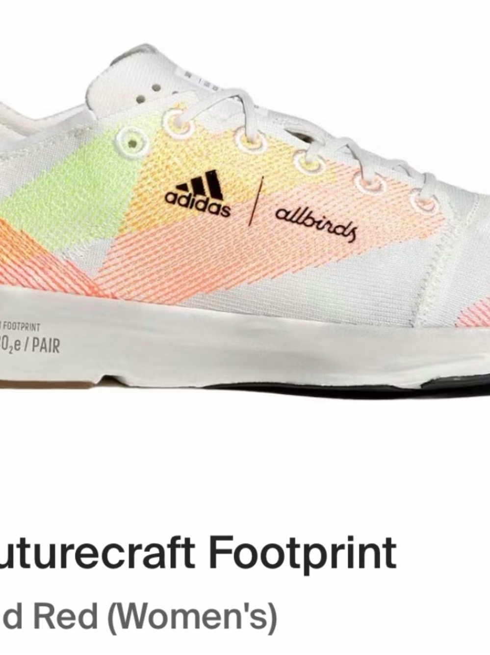 Adizero adidas x allbirds Women's White Sneakers with Pastel Neon Accents